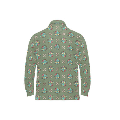 Zombie Print Design LKS301 Long Sleeve Polo Shirt For Men's