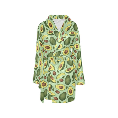 Avocado Pattern Print Design AC01 Women's Fleece Robe