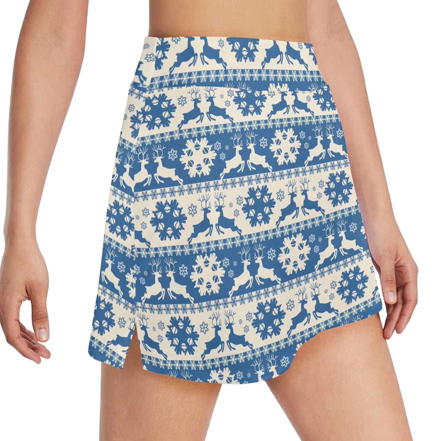 Reindeer Print Design LKS401 17" Golf & Pickleball Skort with Pockets