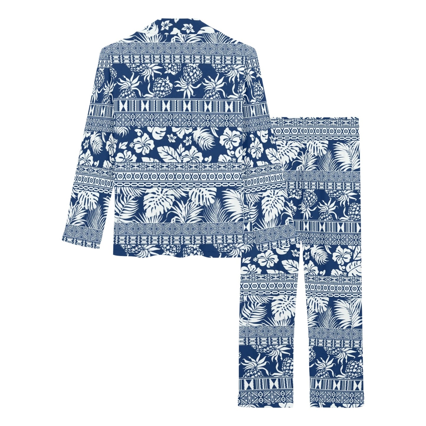 Hawaiian Themed Pattern Print Design H020 Women's Long Pajama Set