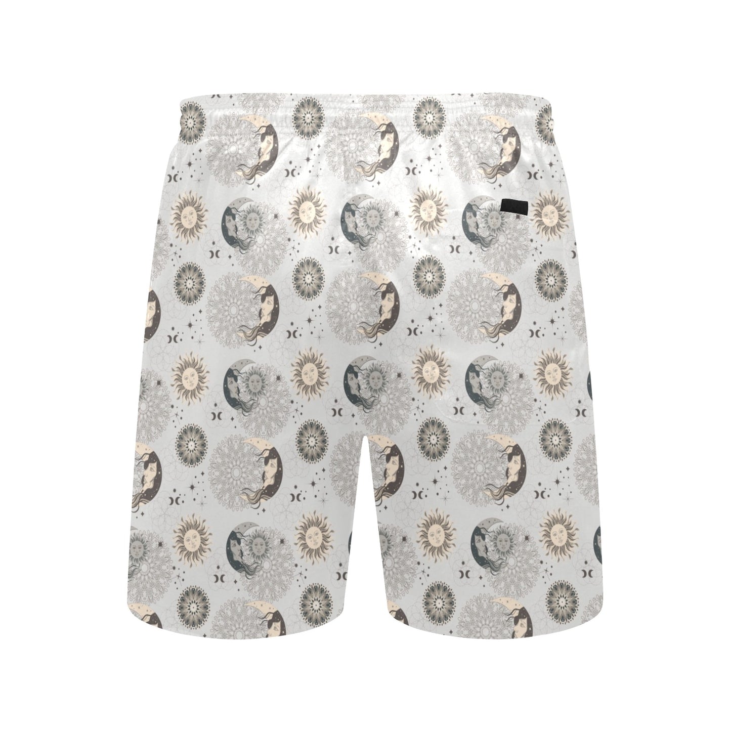 Sun Moon Print Design LKS302 Men's Swim Trunks Beach Shorts