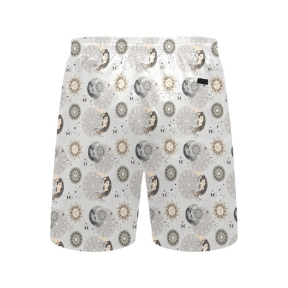 Sun Moon Print Design LKS302 Men's Swim Trunks Beach Shorts