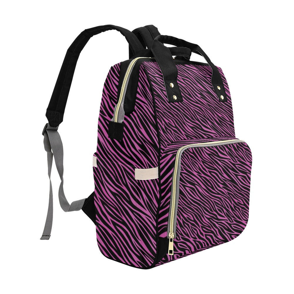Zebra Pink Print Design LKS304 Diaper Bag Backpack