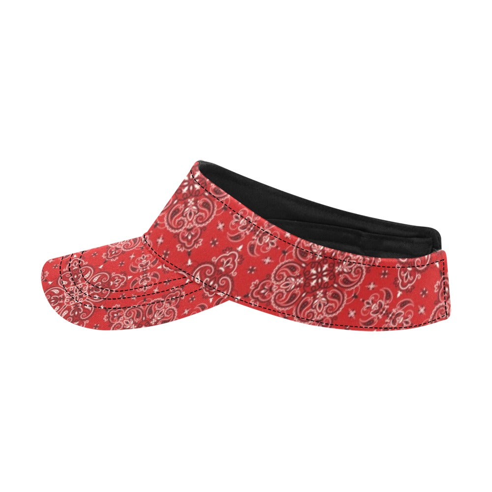 Bandana Red Pattern Print Design LKS3010 Unisex Sun Visor