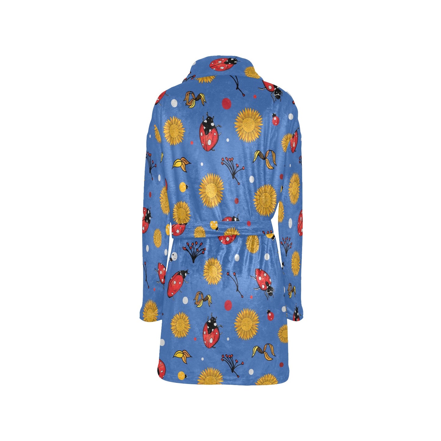 Ladybug Pattern Print Design 05 Women's Fleece Robe