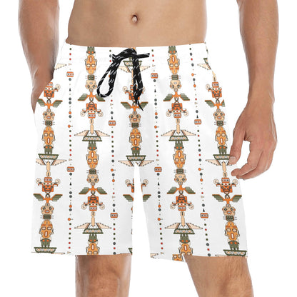 Totem Print Design LKS302 Men's Swim Trunks Beach Shorts