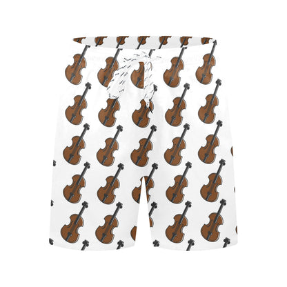Violin Print Design LKS405 Men's Swim Trunks Beach Shorts