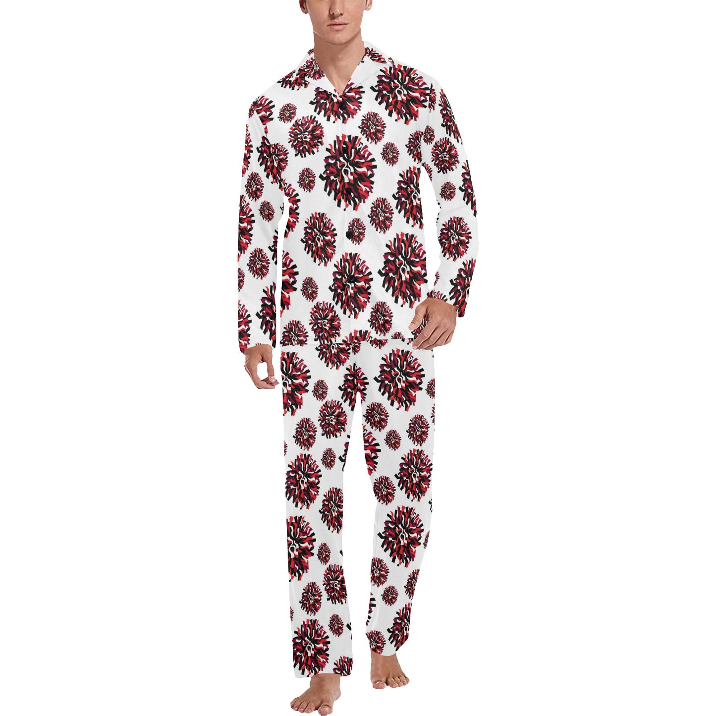Cheerleader Pattern Print Design 01 Men's Long Pajama Set