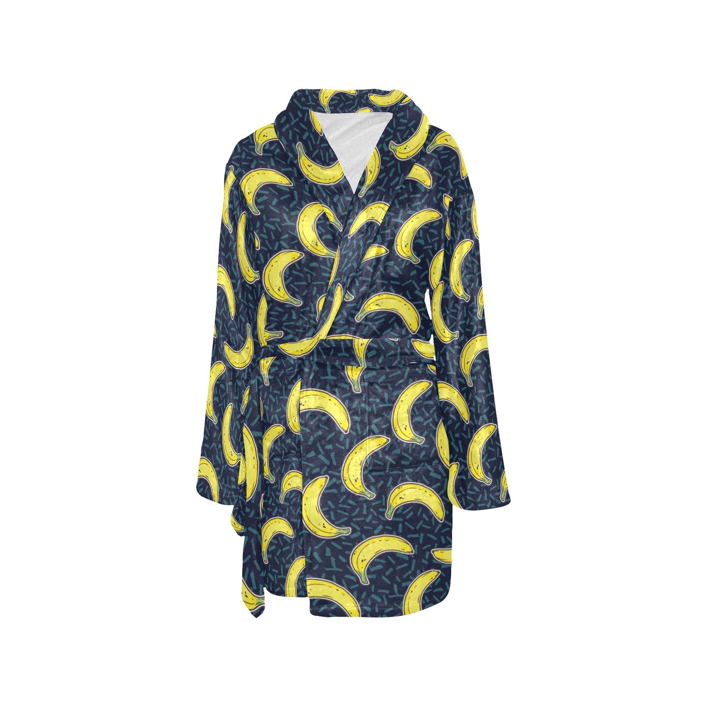 Banana Pattern Print Design BA09 Women's Fleece Robe