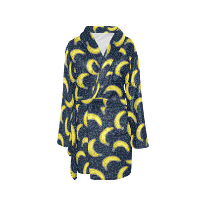 Banana Pattern Print Design BA09 Women's Fleece Robe
