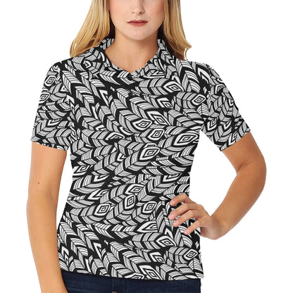 Tribal Pattern Print Design LKS302 Women's Polo Shirt