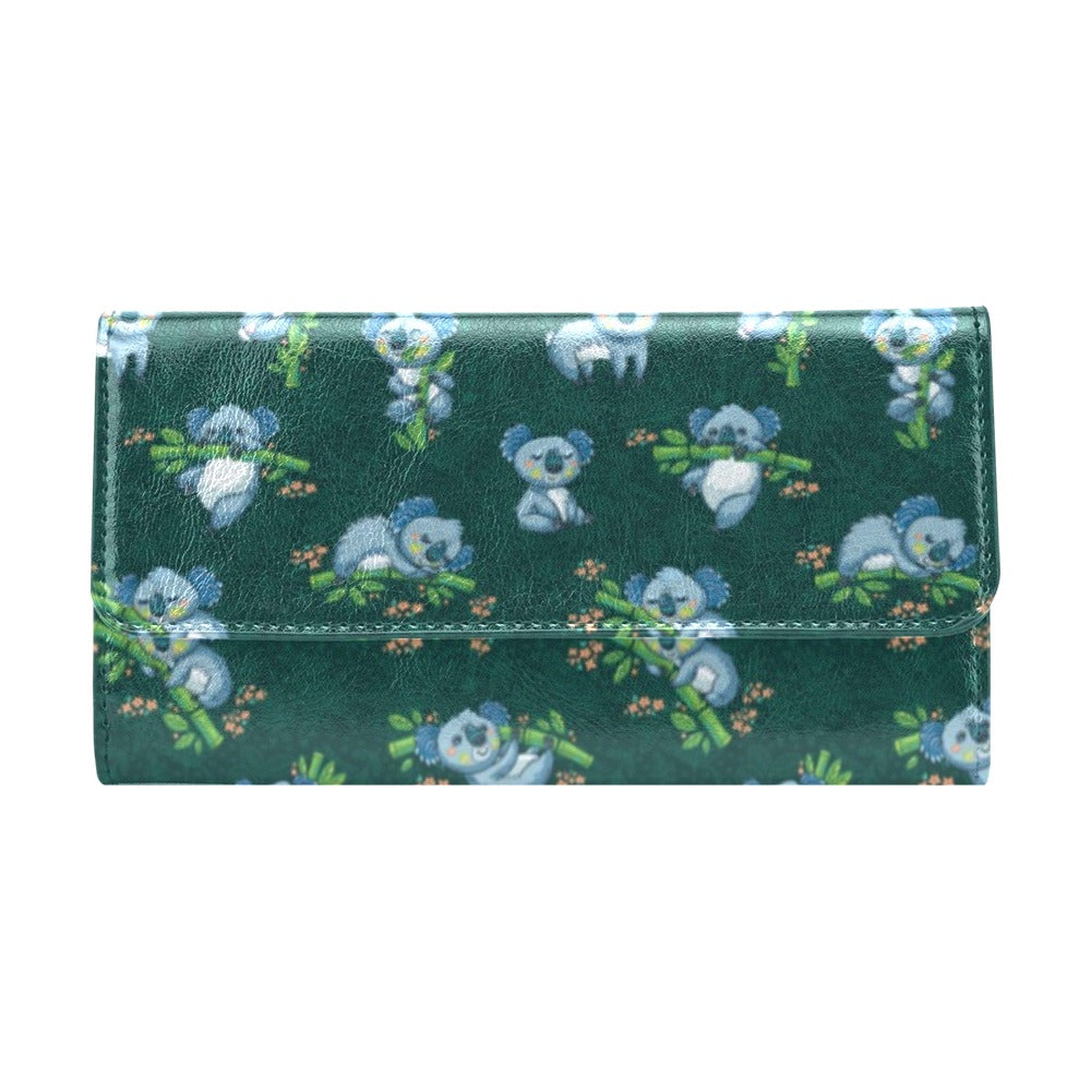 Koala Blue Design Print Women's Trifold Wallet
