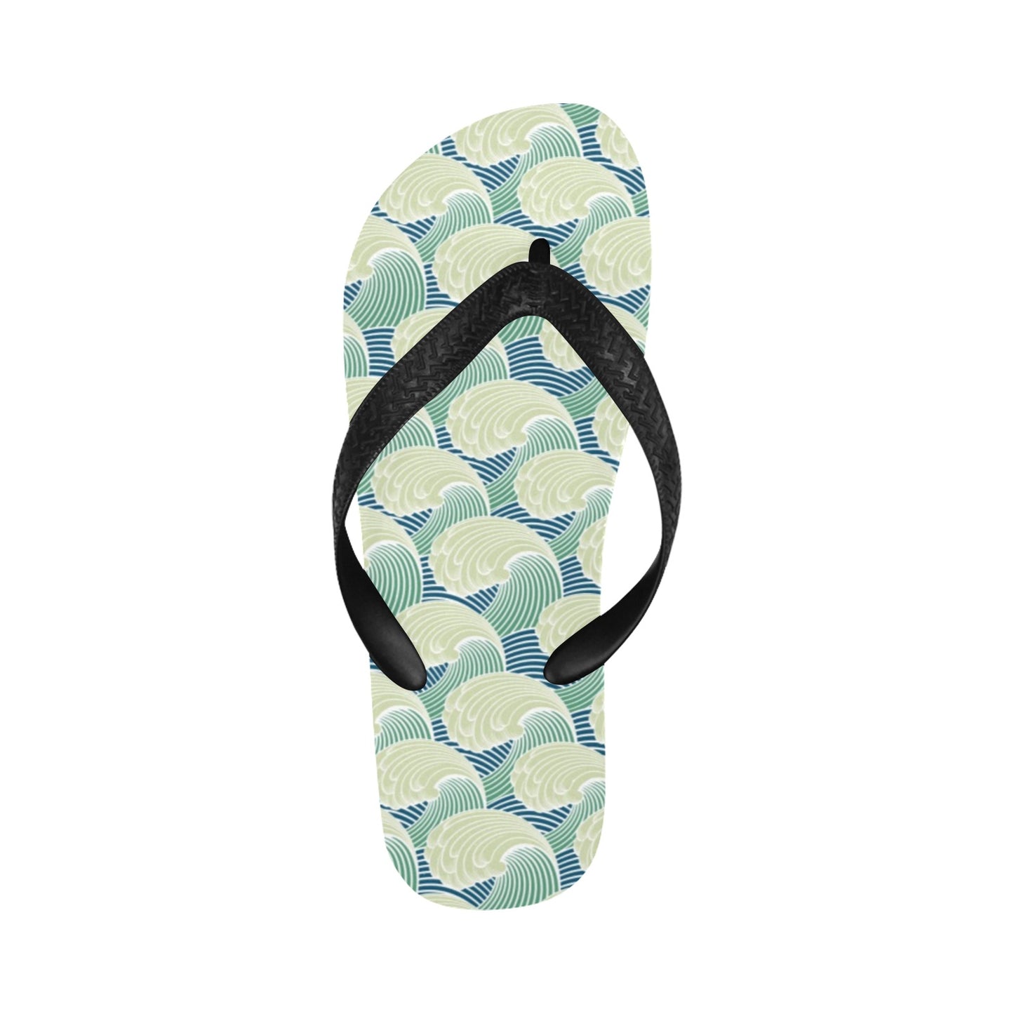 Wave Japan Style Print Design LKS302 Flip Flops