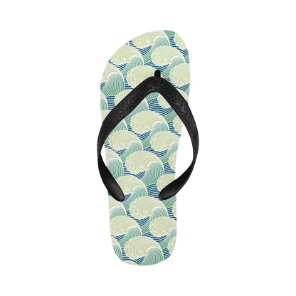 Wave Japan Style Print Design LKS302 Flip Flops