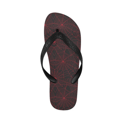Spider Web Red Print Design LKS302 Flip Flops
