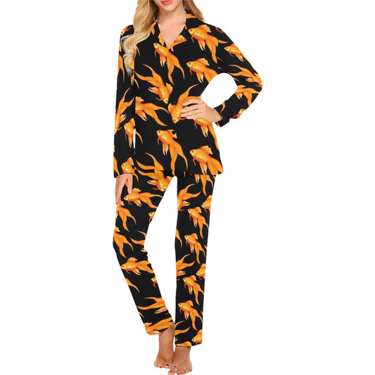 Goldfish Pattern Print Design 03 Women's Long Pajama Set