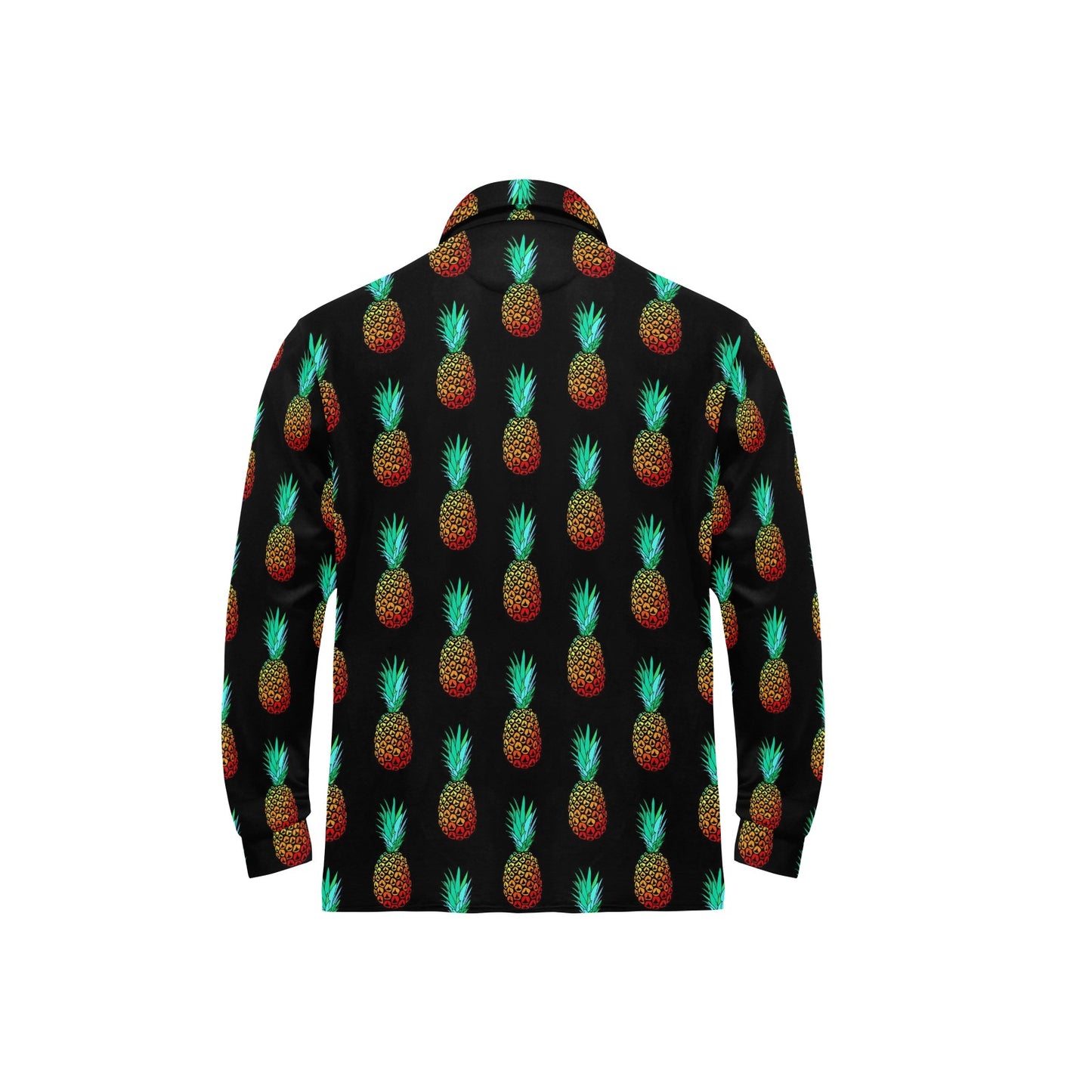 Pineapple Pattern Print Design A05 Long Sleeve Polo Shirt For Men's