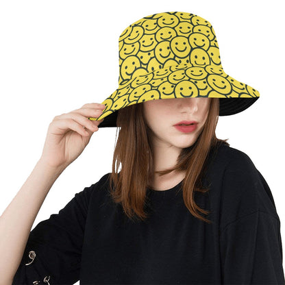 Smiley Face Emoji Print Design LKS302 Unisex Bucket Hat