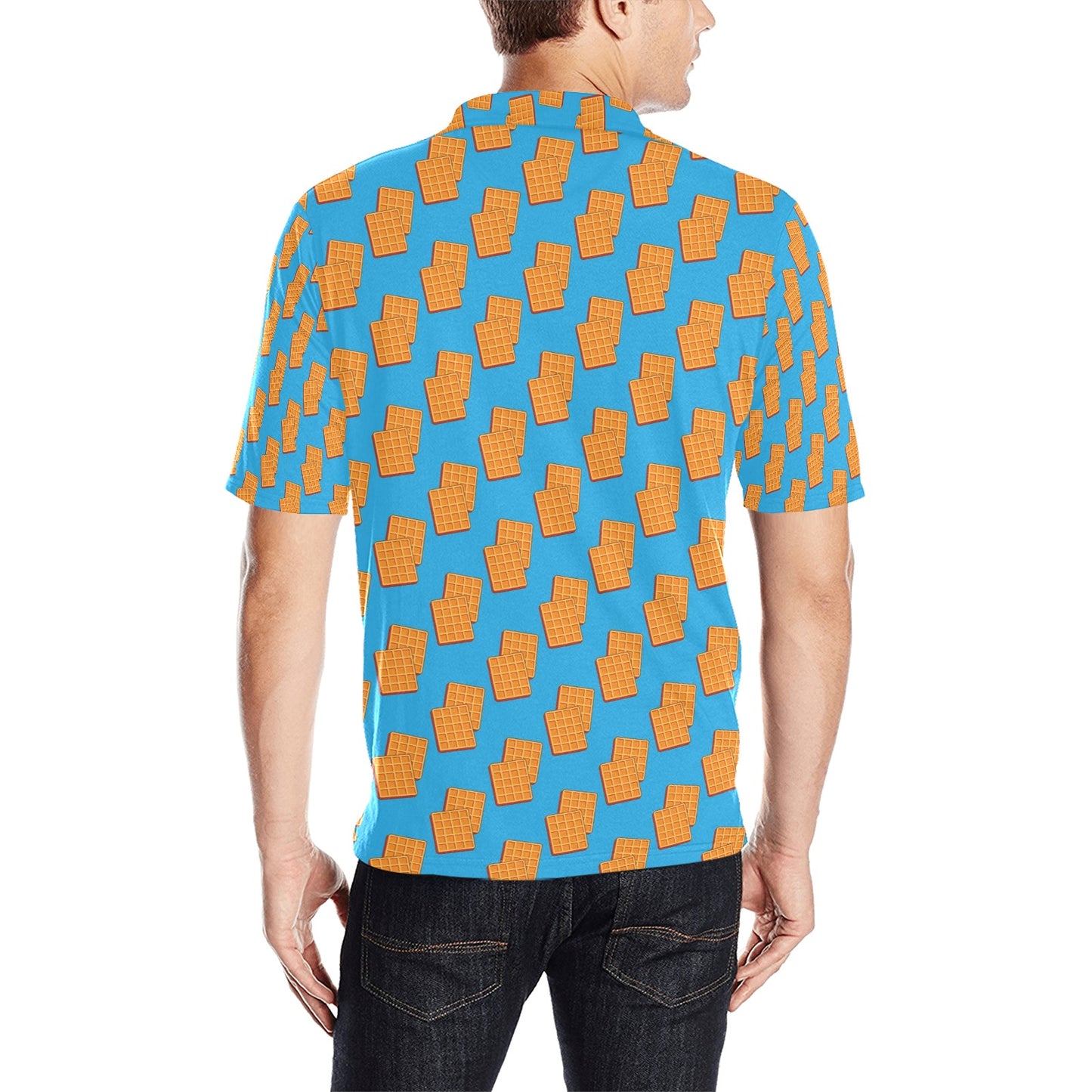 Waffle Print Design LKS304 Men Polo Shirt