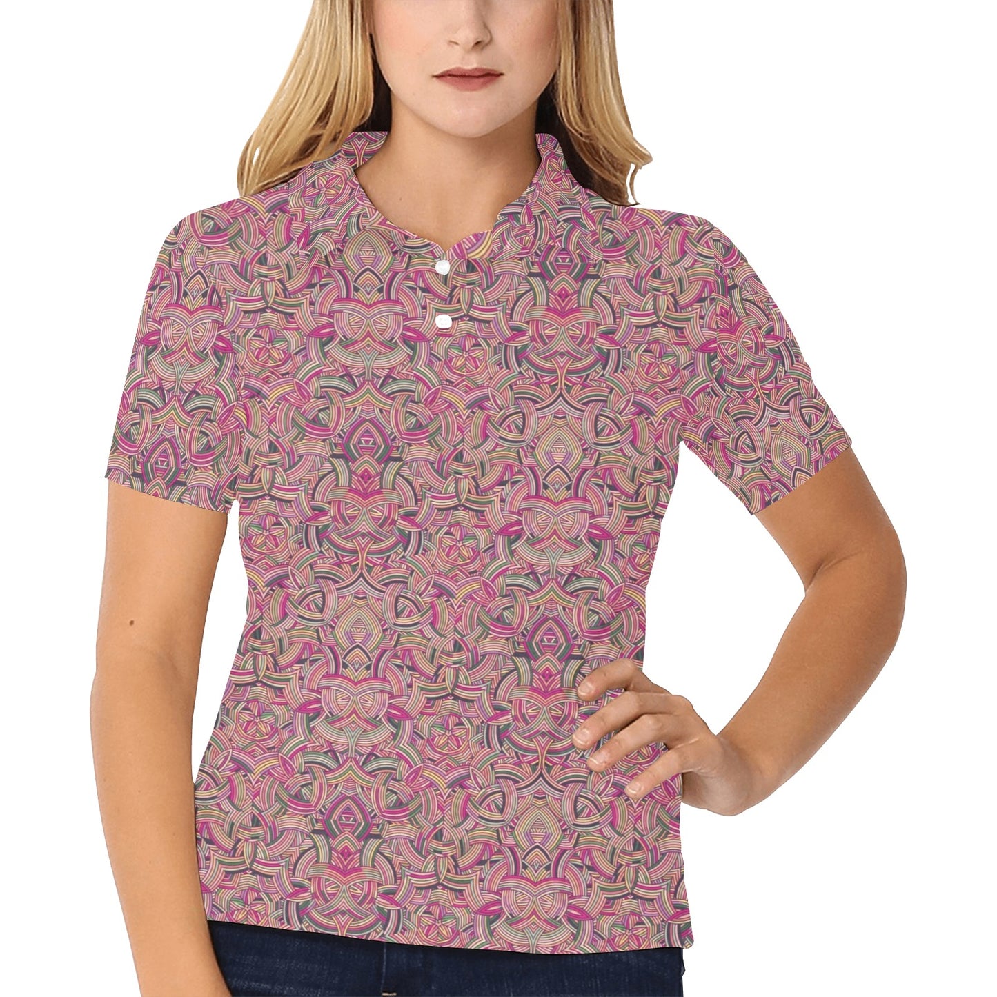 Celtic Pattern Print Design 04 Women's Polo Shirt