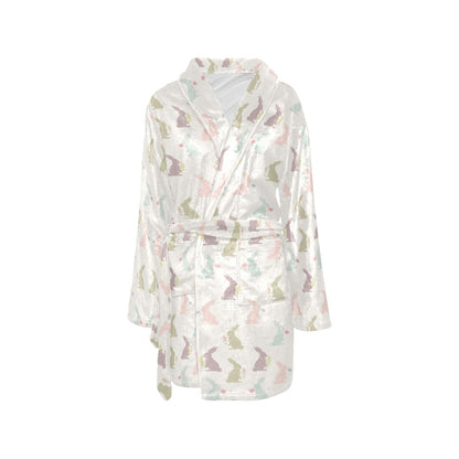 Bunny Pattern Print Design 05 Women's Fleece Robe