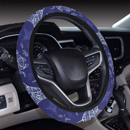 Manta Ray Print Design LKS401 Steering Wheel Cover with Elastic Edge
