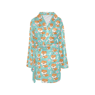 Shiba Inu Print Design LKS3013 Women's Fleece Robe