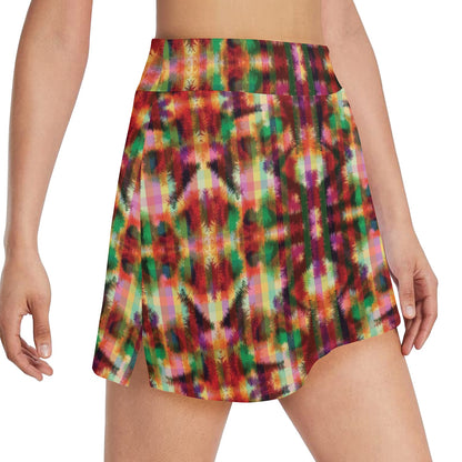 Tie Dye Print Design LKS301 17" Golf & Pickleball Skort with Pockets