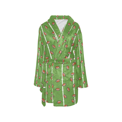 American Football on Field Themed Print Women's Fleece Robe