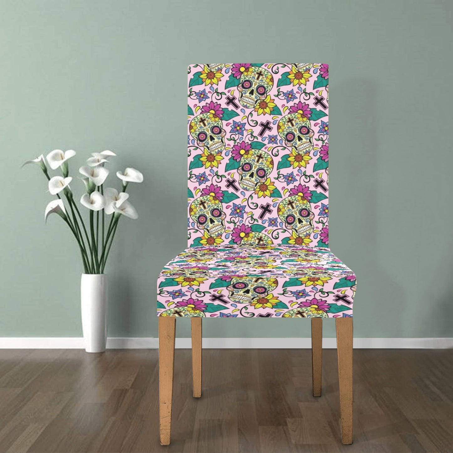 Sugar Skull Print Design LKS307 Dining Chair Slipcover