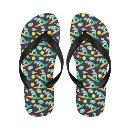 Surfboard T Rex Print Design LKS301 Flip Flops