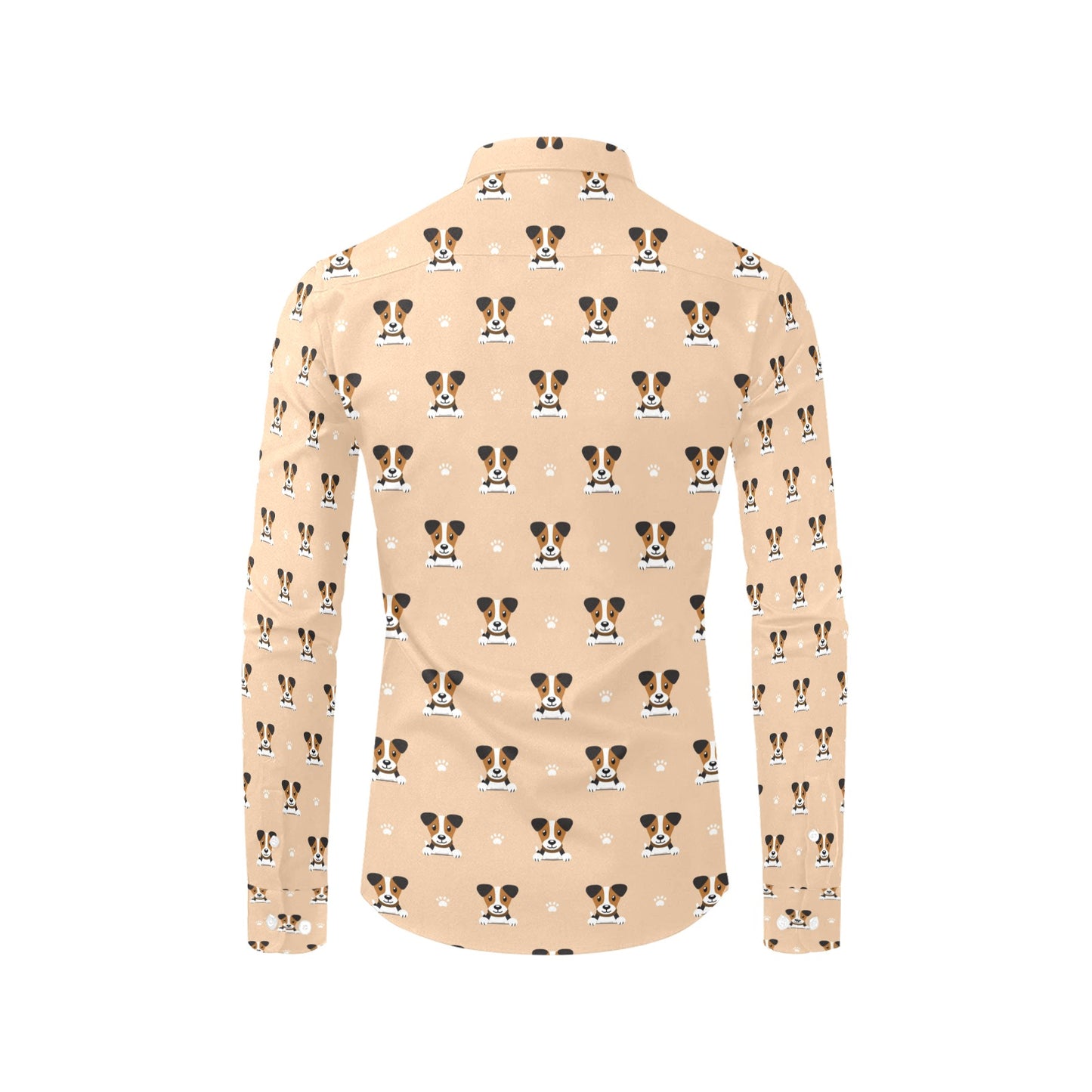 Russell Terriers Print Design LKS3011 Men's Long Sleeve Dress Shirt