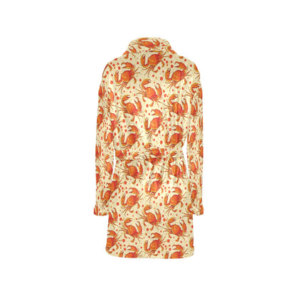 Crab Pattern Print Design 01 Women's Fleece Robe
