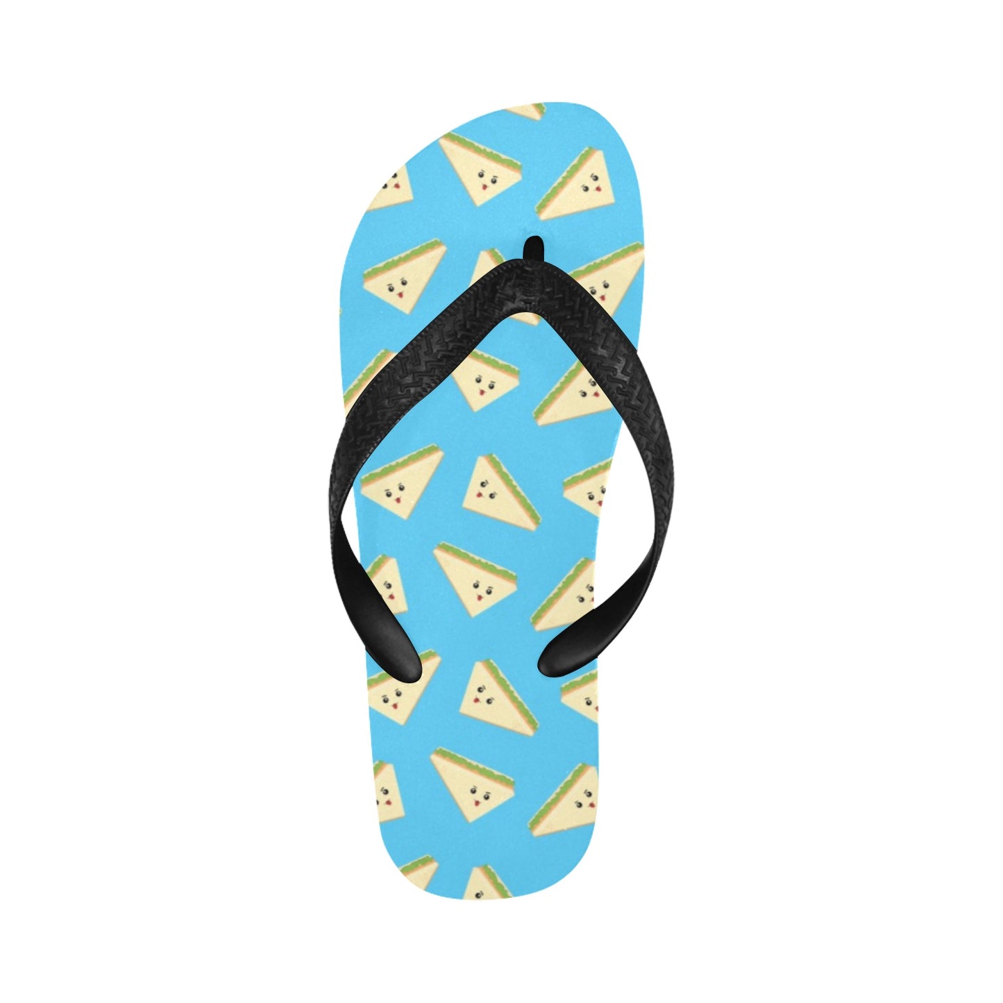 Sandwich Emoji Print Design LKS305 Flip Flops