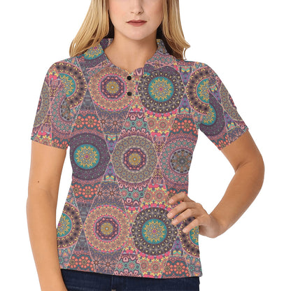 Bohemian Pattern Print Design 07 Women's Polo Shirt