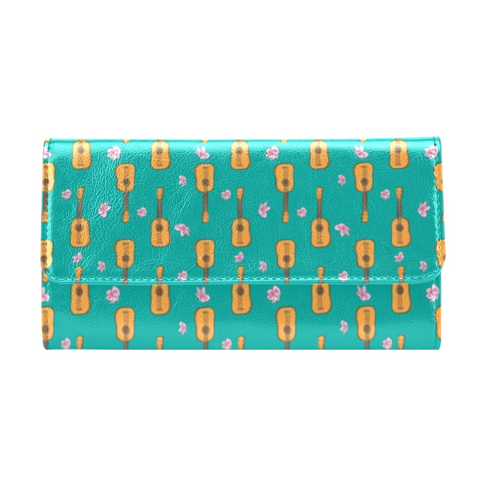 Ukulele Print Design LKS403 Women's Trifold Wallet