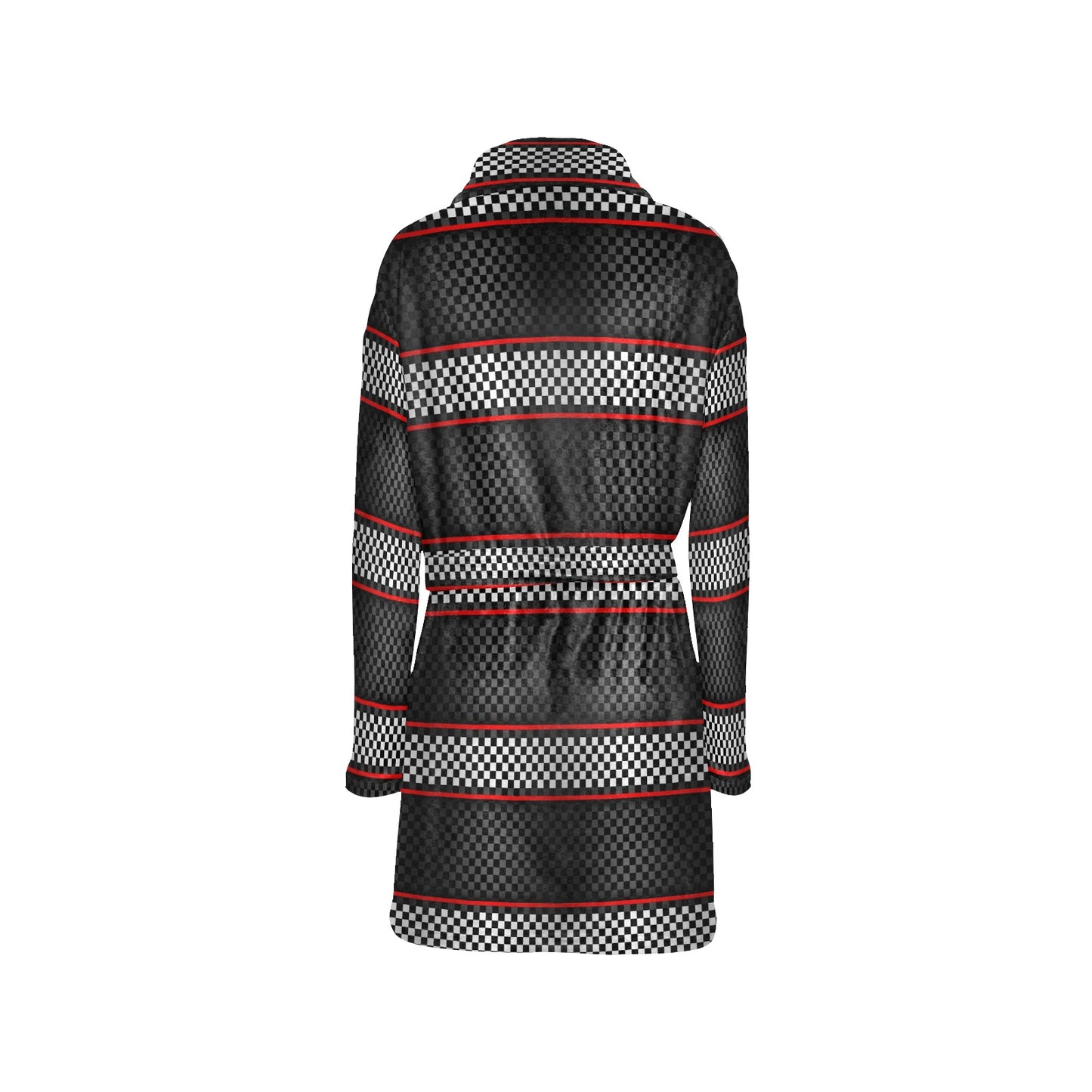 Checkered Flag Red Line Style Women's Fleece Robe