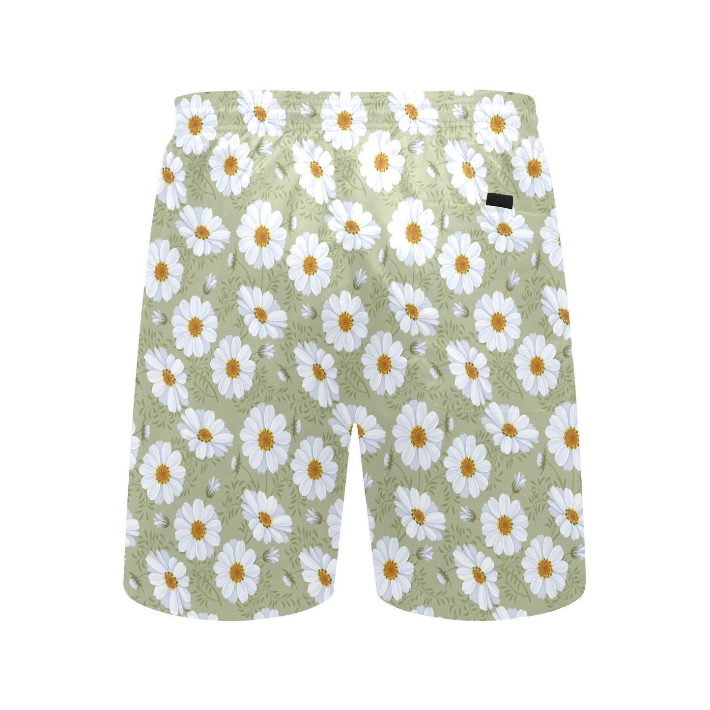 Daisy Yellow Print Pattern Men's Swim Trunks Beach Shorts