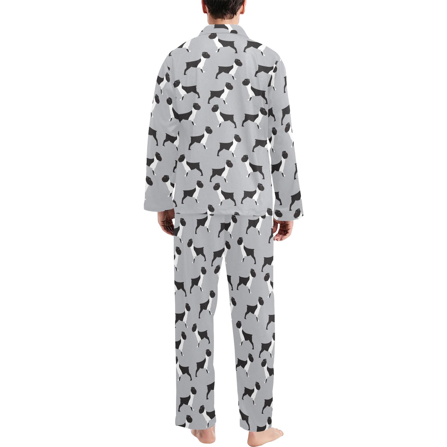 Boxers Pattern Print Design 01 Men's Long Pajama Set