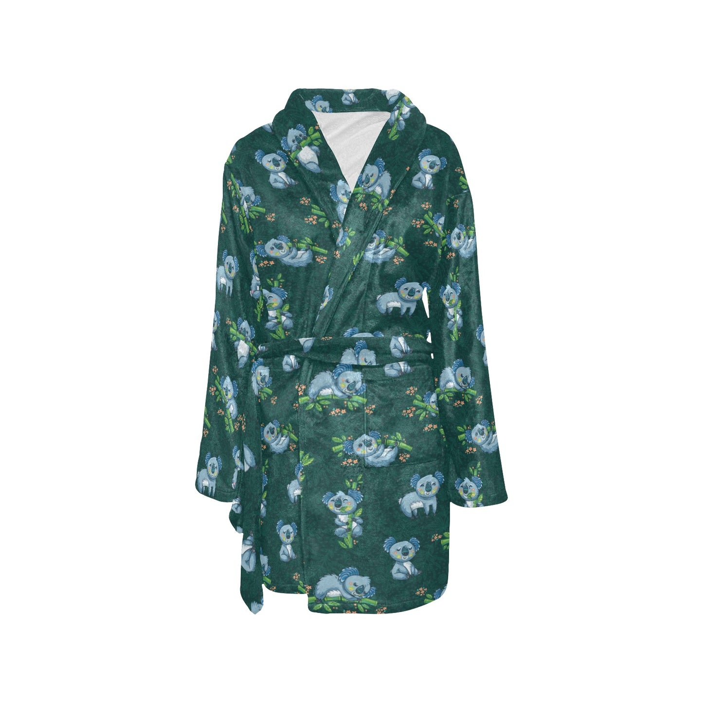Koala Blue Design Print Women's Fleece Robe
