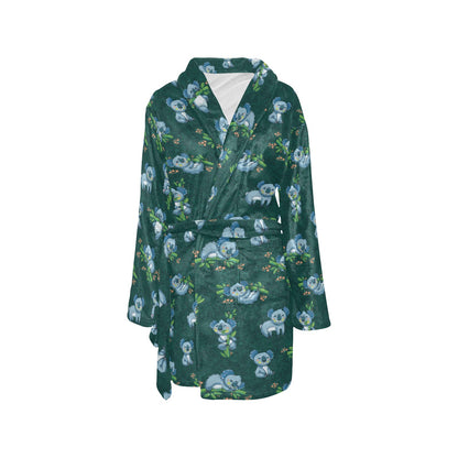 Koala Blue Design Print Women's Fleece Robe