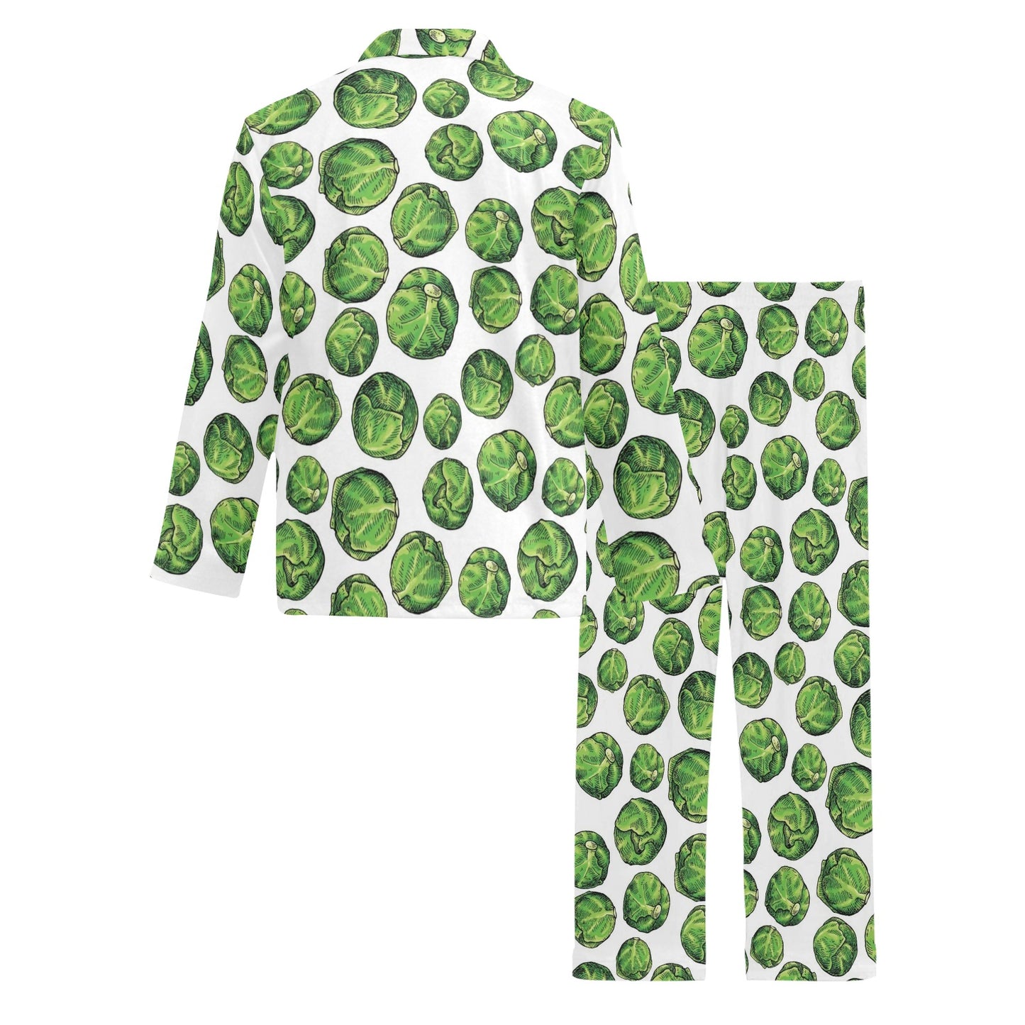 Brussels Sprouts Pattern Print Design 02 Men's Long Pajama Set