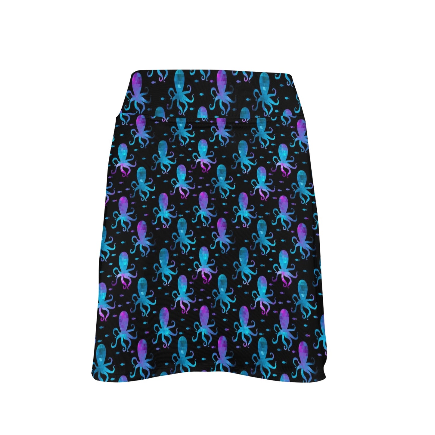 Octopus Blue Design Print Themed 17" Golf & Pickleball Skort with Pockets