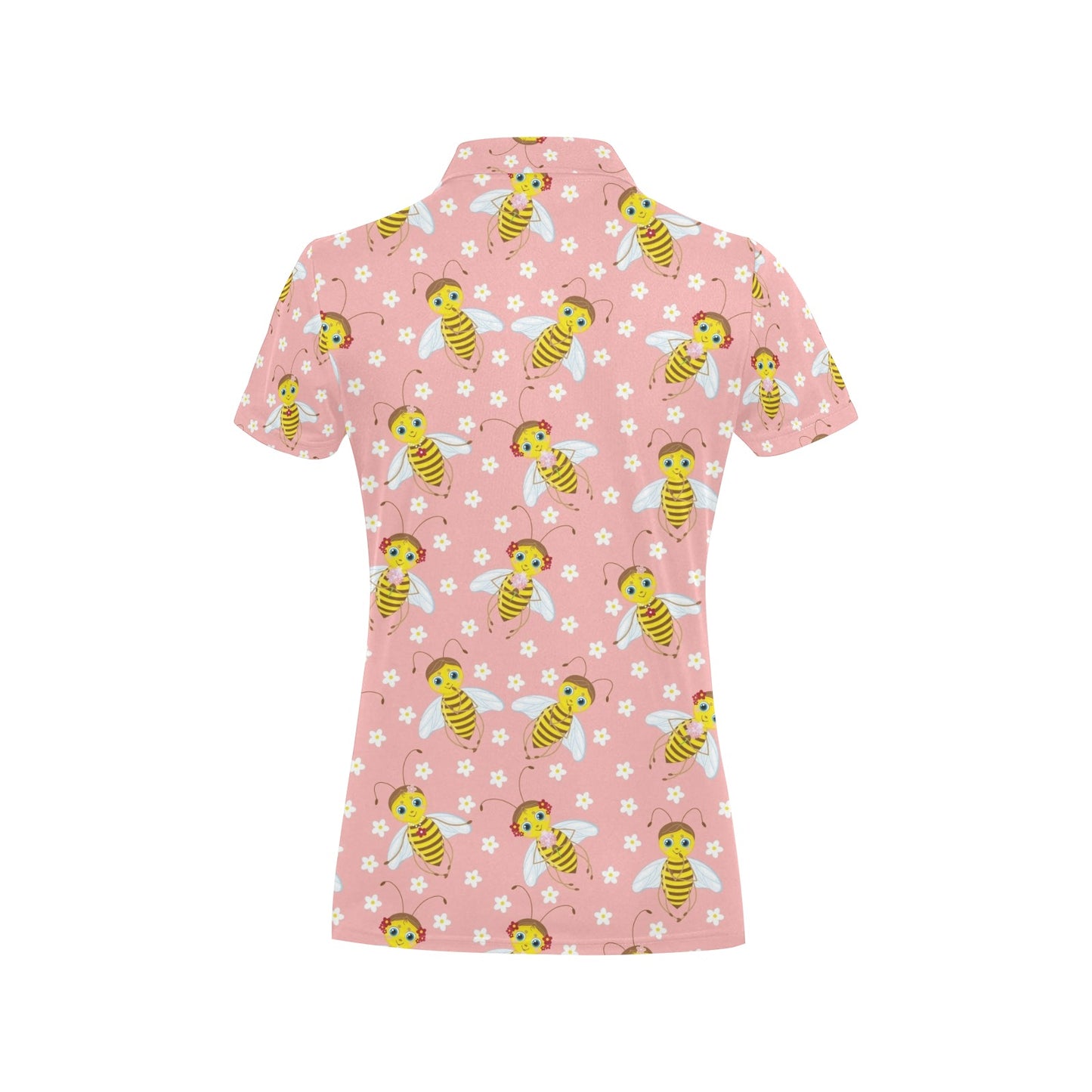Bee Pattern Print Design BEE07 Women's Polo Shirt