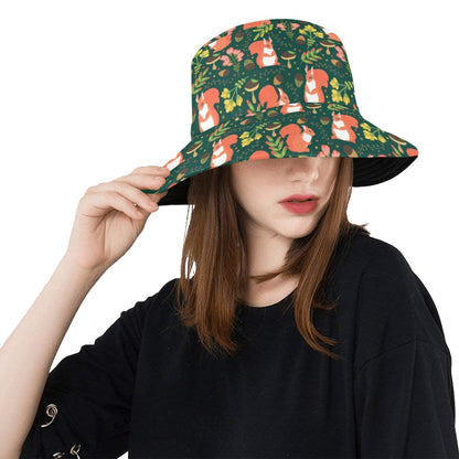 Squirrel Print Design LKS302 Unisex Bucket Hat