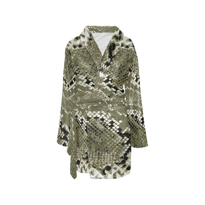Python Pattern Print Design A04 Women's Fleece Robe