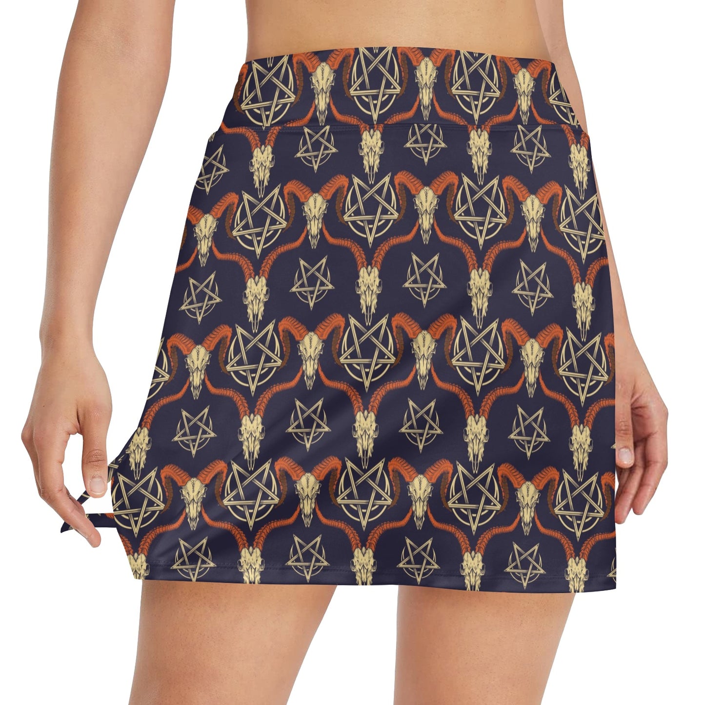 Buffalo Head Print Design LKS403 17" Golf & Pickleball Skort with Pockets