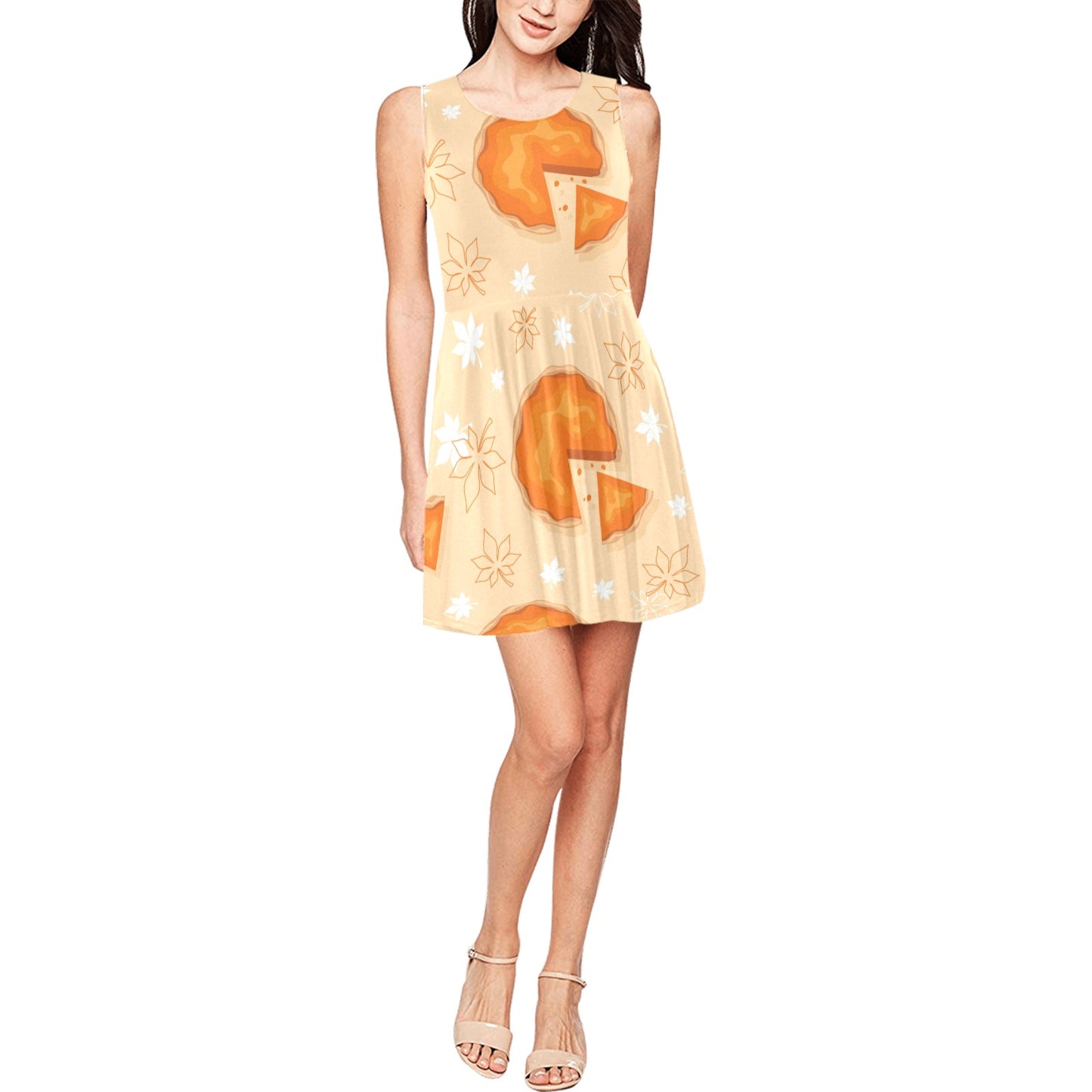 Pie Pattern Print Design A01 Sleeveless Dress
