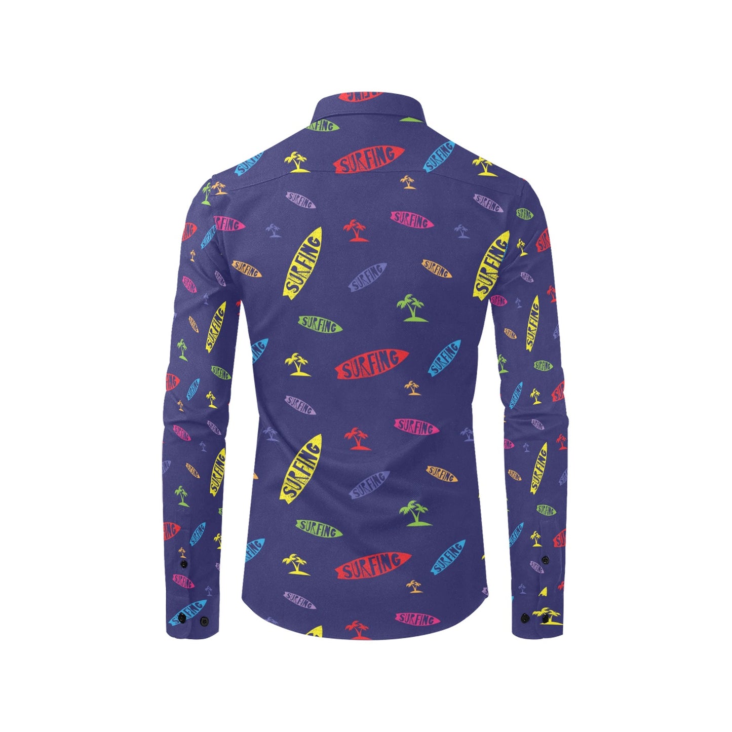 Surfboard Print Design LKS305 Men's Long Sleeve Dress Shirt