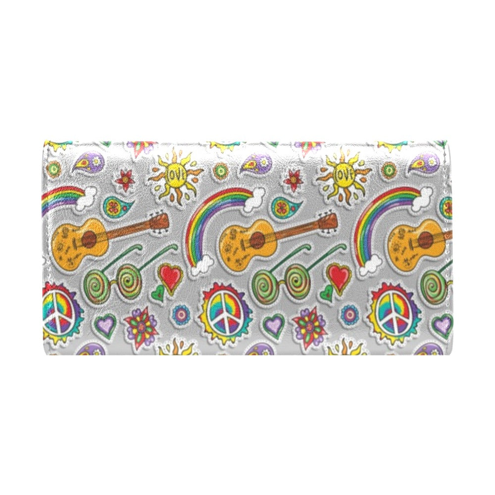 Hippie Print Design LKS306 Women's Trifold Wallet